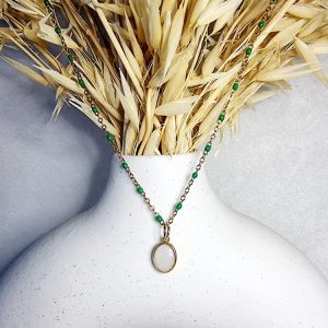 Collier personnalisé avec initiale, pendentif en résine souvenir