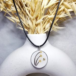 Collier rond personnalisé avec initiale et mèche de cheveux