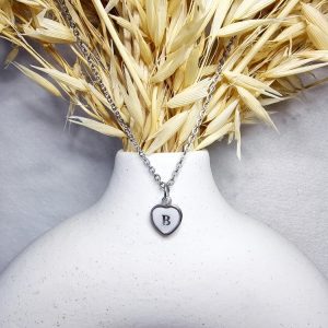 Collier cœur personnalisé avec initiale, bijou souvenir unique