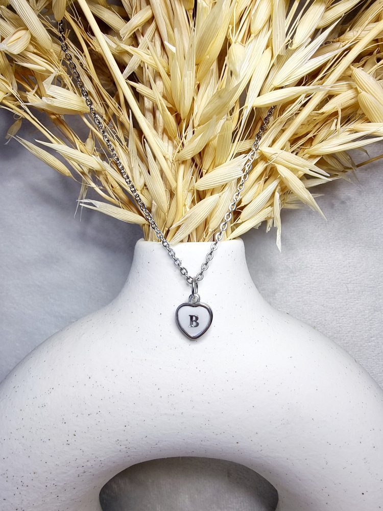 Collier cœur personnalisé avec initiale, bijou souvenir unique