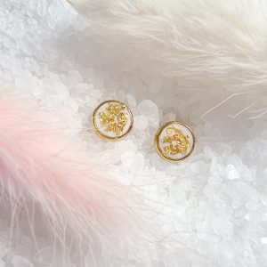 Supports de boucles d’oreilles dorés pour résine souvenir