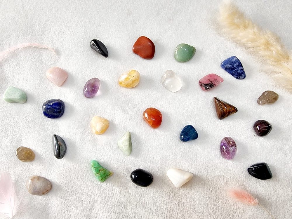 Pierres naturelles roulées – assortiment multicolore