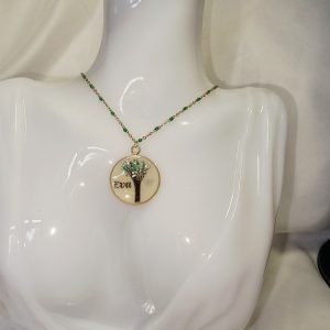 Collier lait maternel, feuille d'or , mèche de cheveux et prénom